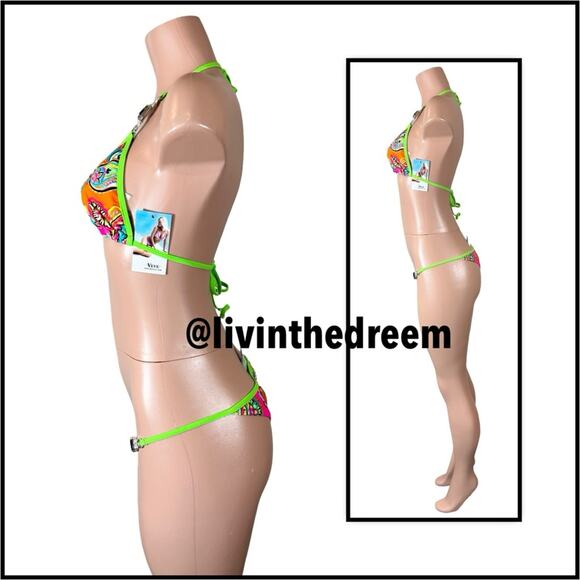 VEVE Neon Jeweled Bikini - Size Large, Stunning! - Picture 3 of 16